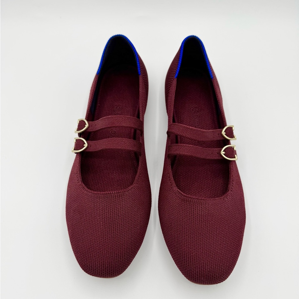 Rothy’s Double Buckle Mary Jane Flats “Cabernet” size 7 Like-New - Picture 5 of 13